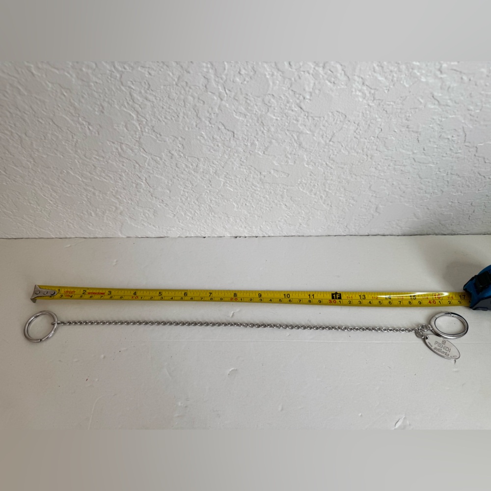 FENDI Vintage Necklace Selleria Oval Plate Charm 925 Silver - Picture 9 of 13